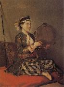 Jean-Etienne Liotard Turkish Woman with a Tambourine Spain oil painting artist